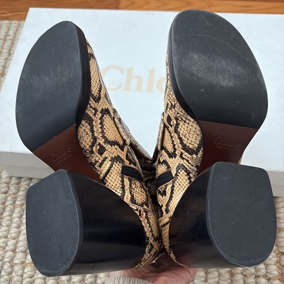 Chloe Adelie python-effect leather ankle boots size 39 gorgeous nwot - Picture 8 of 10